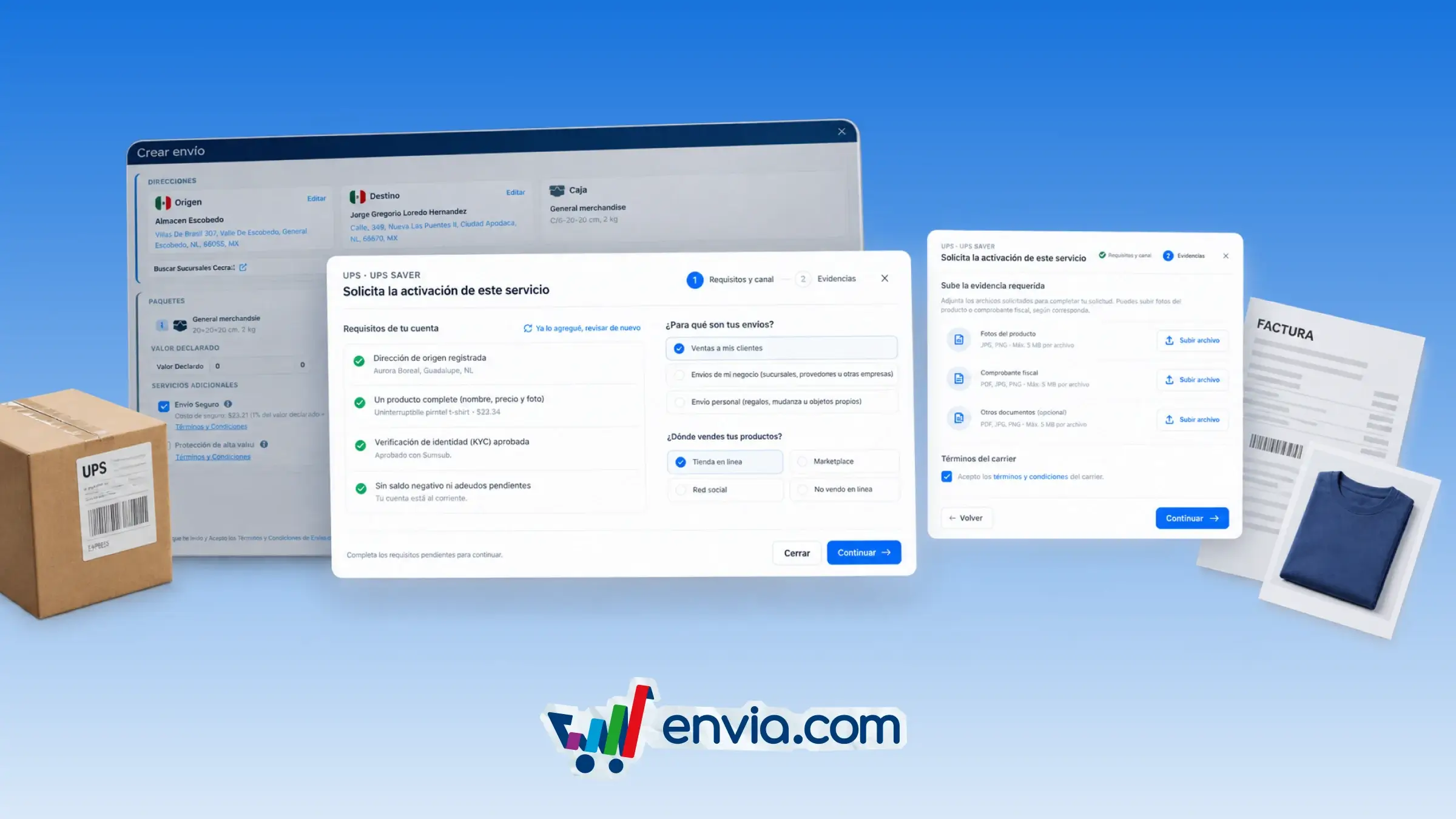 Solicita la activación de servicios solo cotización en dos pasos