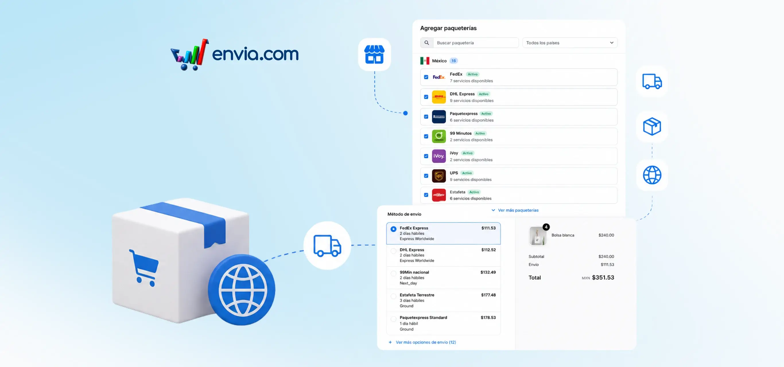 Activate every carrier you want in your store's checkout