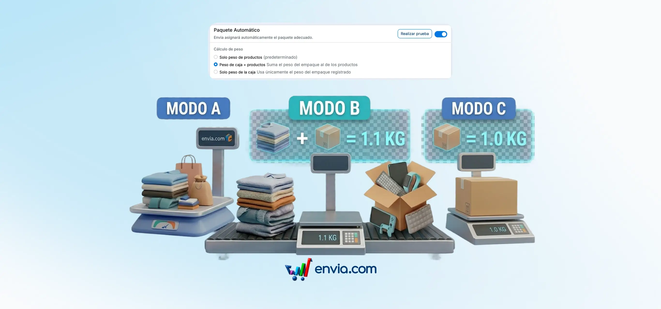 Choose how the weight of your shipments is calculated with Automatic Package