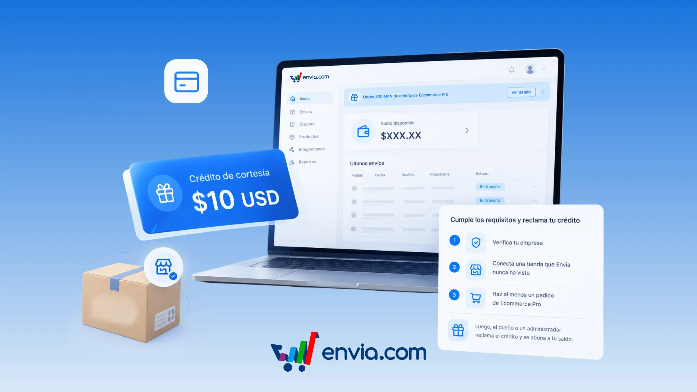 Reclama un crédito equivalente a 10 USD en tu moneda si tu empresa es nueva
