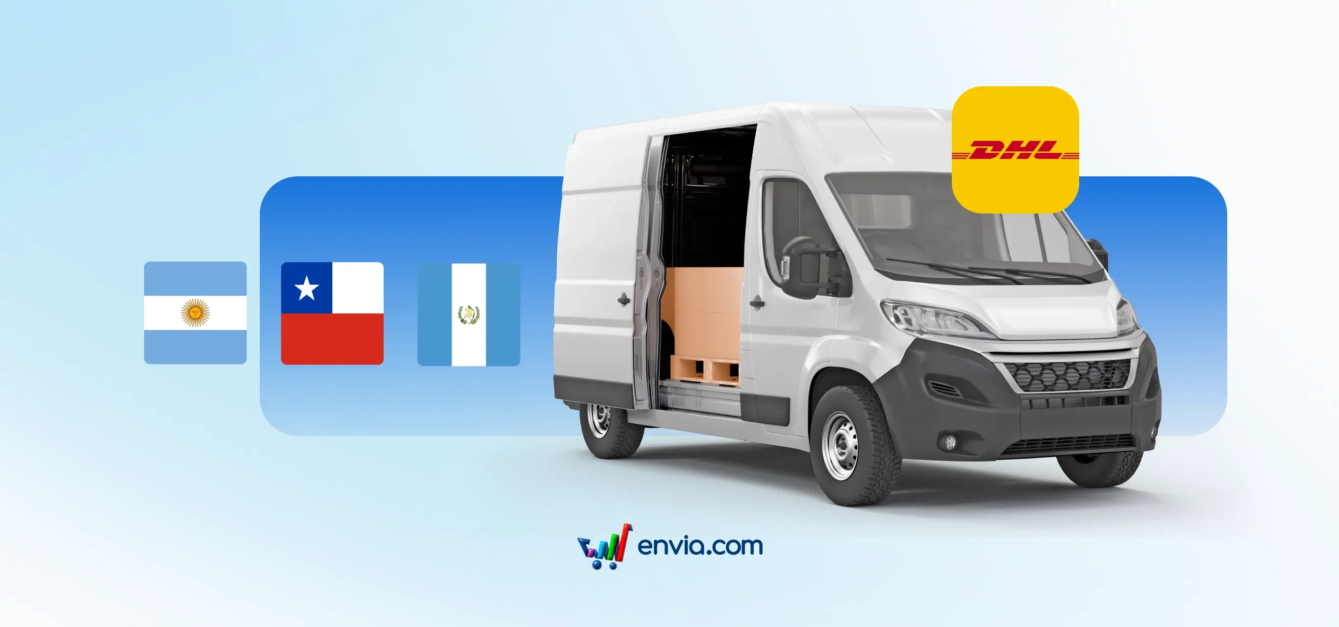 Générez des envois d'importation DHL vers l'Argentine, le Chili et le Guatemala depuis Envia