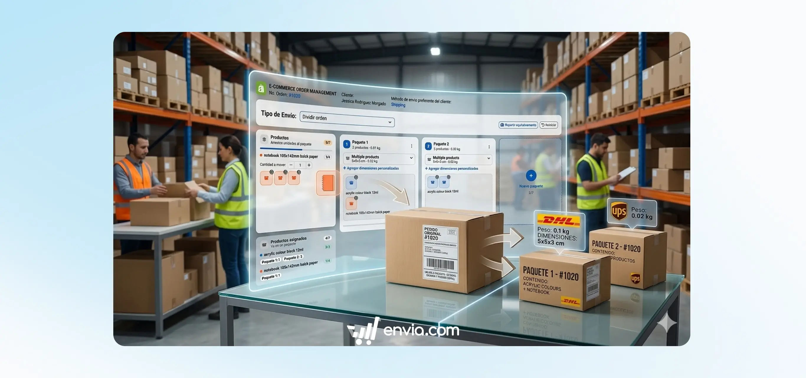 Split any order into as many packages as you need