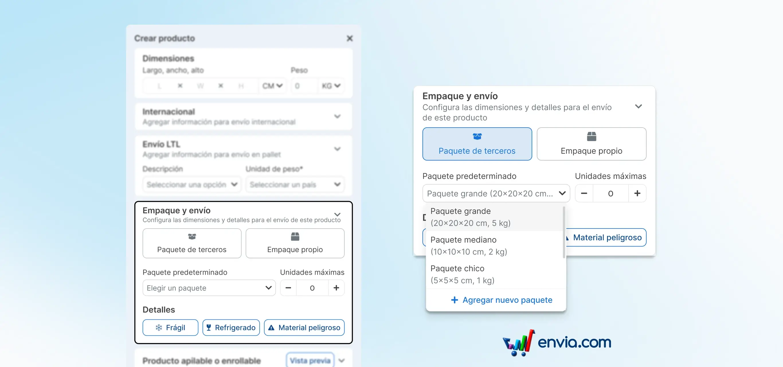 Attribuez le bon colis à chaque produit et le système l'applique automatiquement à l'arrivée d'une commande