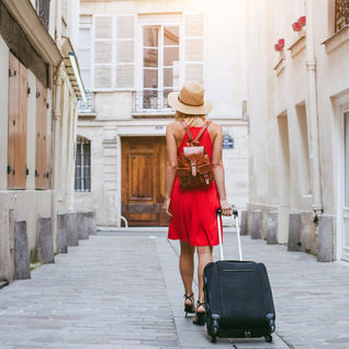 woman with a suitcase