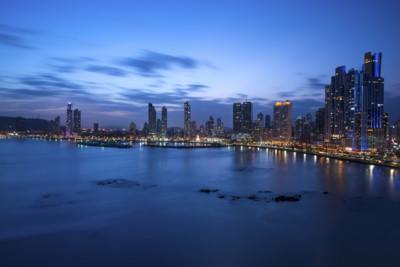 Panama city sky line at night