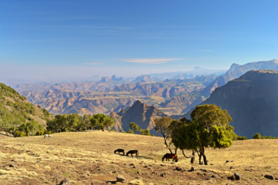 View of the Simien Mountains in Ethiopia