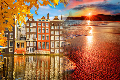 Merge photograph of amsterdam and anguilla