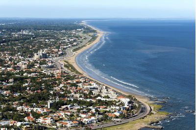 An aerial view of Montevideo, Uruguay