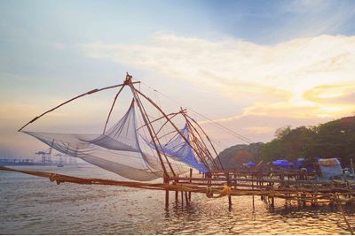 traditional chinese fishing nets in cochin