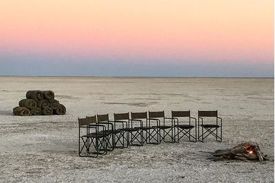 botswana scenery and camp chairs