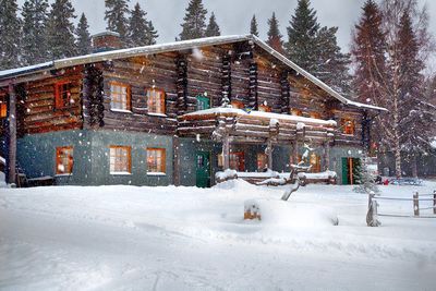snowy exterior of Brandon Lodge