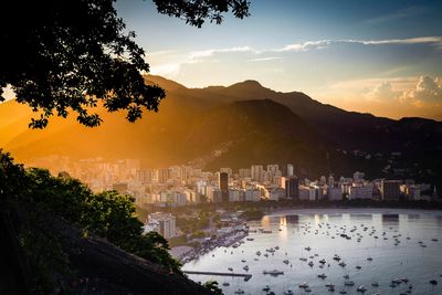 sunset over a rio beach