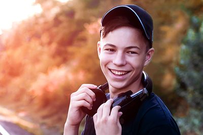 teen boy smiling for photo