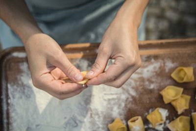 making tortellini in bologna