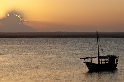 Dhow in the Sea during Sunset