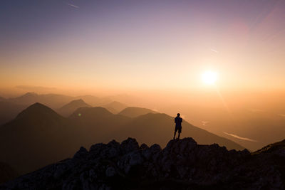 hiker mountain silhouette