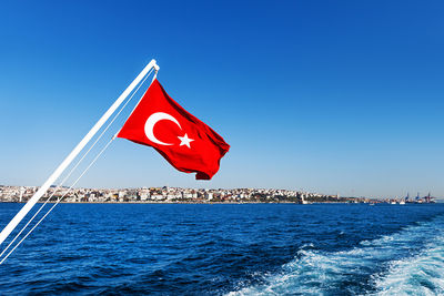 boat with turkish flag