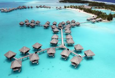 Aerial view of Le Meridien Bora Bora