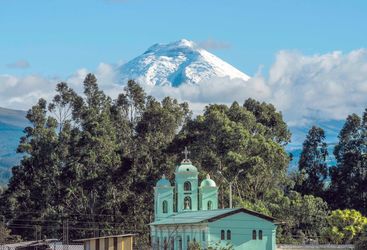 San Jalomo Church below Cotopaxi Volcano