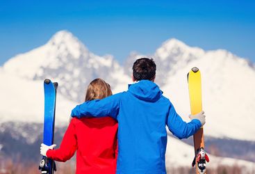 Couple on a Ski Honeymoon