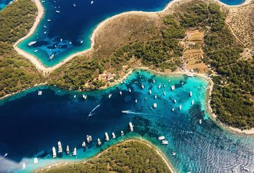 Aerial of Islands in Croatia