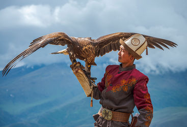 Boy with eagle, Kyrgyzstan