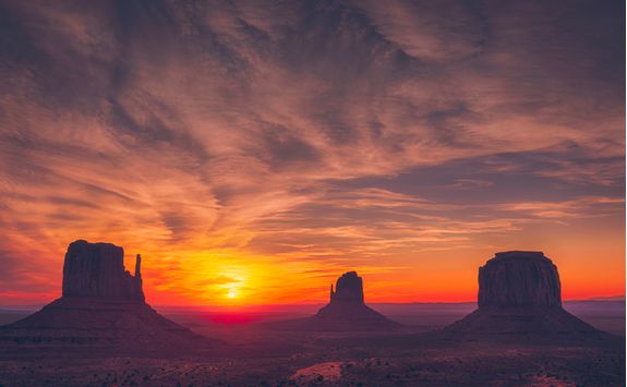 Sunrise over Monument Valley