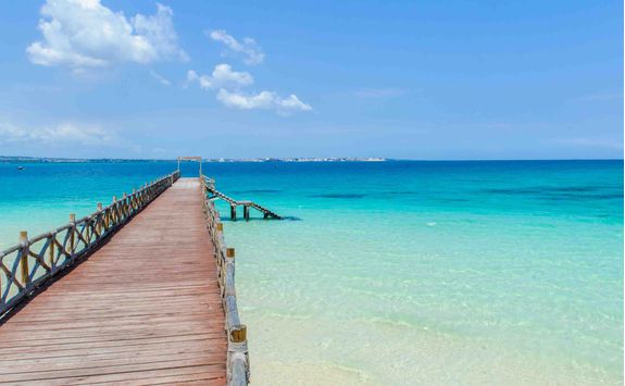 A pier and ocean in Zanzibar