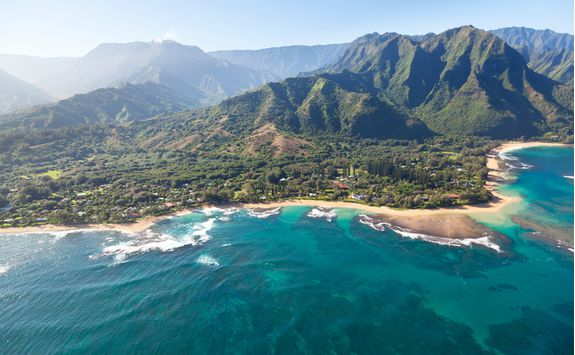 Northern coastline in Kauai