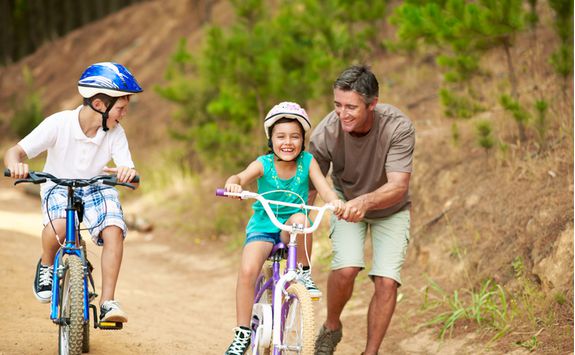 Family mountain biking