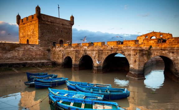 Essaouira harbour and boats