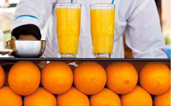 Marrakech market orange juice