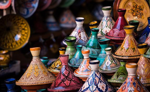 Tagine plates at the market
