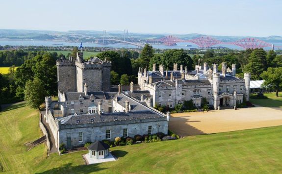 Aerial view of Dundas Castle