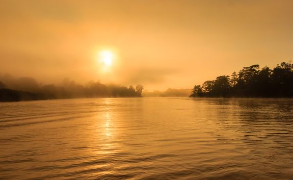 Sunset over a River