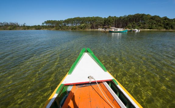Boat in the water in Florianopolis