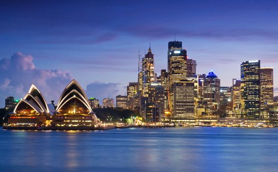 Sydney skyline at night