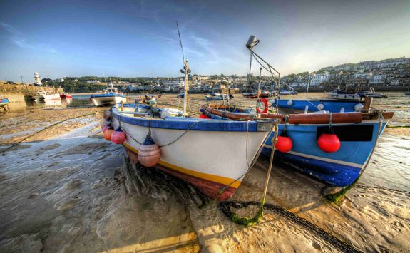 Boats on St Ives beach