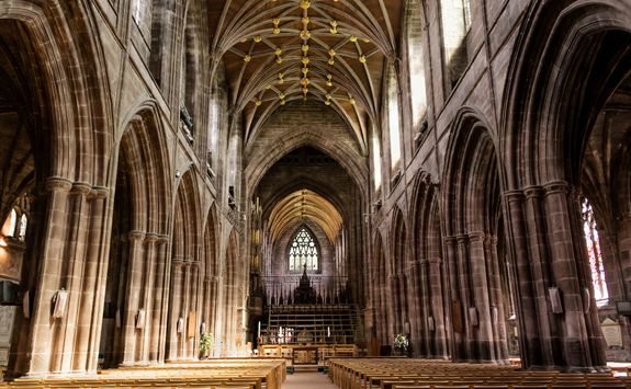 Inside Chester's cathedral