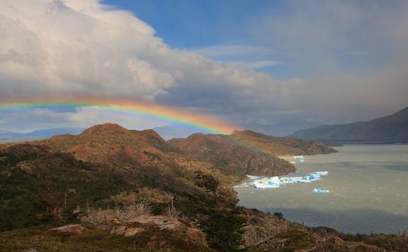 Rainbow above a Glacier