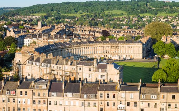 aerial view of Bath