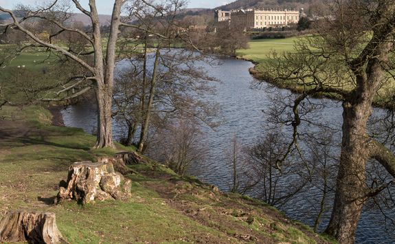 Chatsworth House from the river