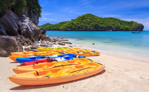 Kayaks on the beach Koh Samui