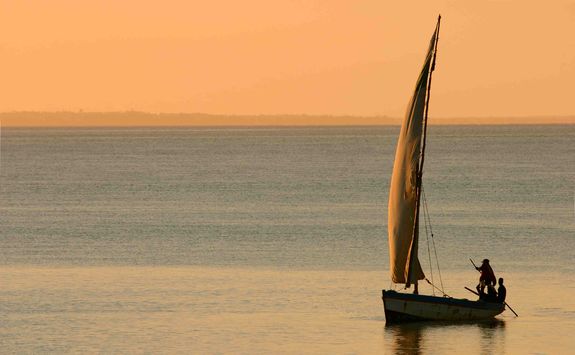 Dhow at sunset