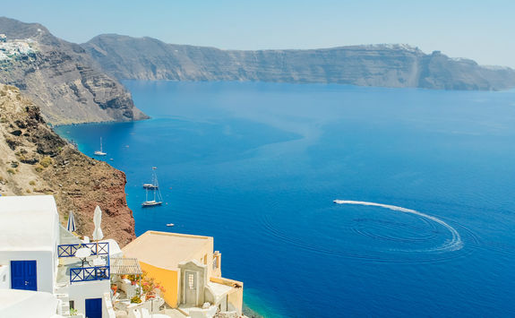 Sea view from buildings in Santorini