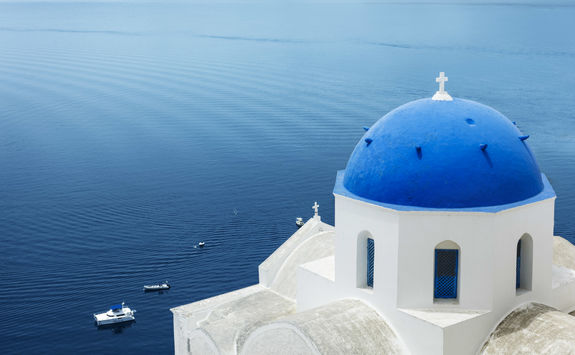 View of Santorini coast