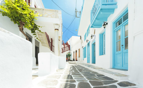 Pretty street in Mykonos