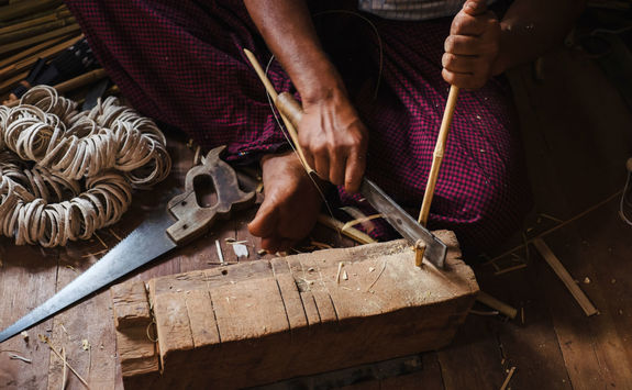 Umbrella workshop in Myanmar
