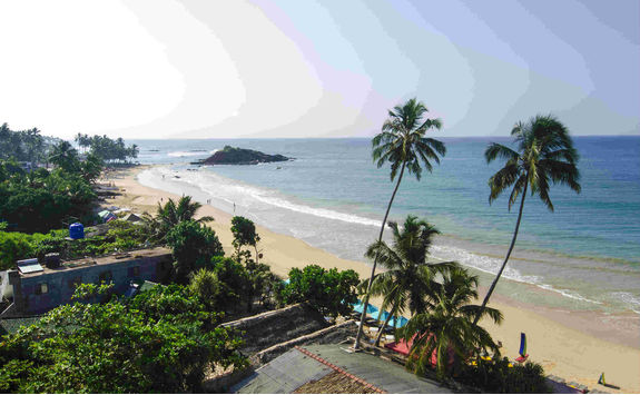 Top view of Mirissa beach