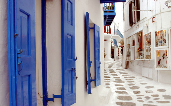 Mykonos colourful street